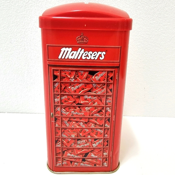 Vintage Maltesers Chocolates Red Metal Coin Bank - Picture 8 of 14